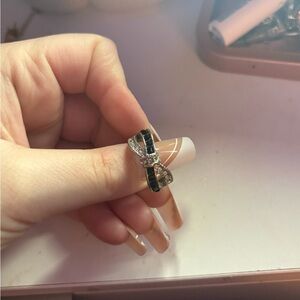 Black and Silver Bow Ring